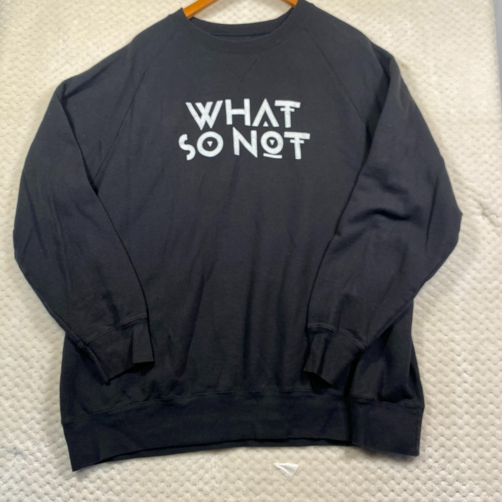 What So Not Hanes Nano Crew Black Sweatshirt EDM Graphic Pullover Mens 2XL